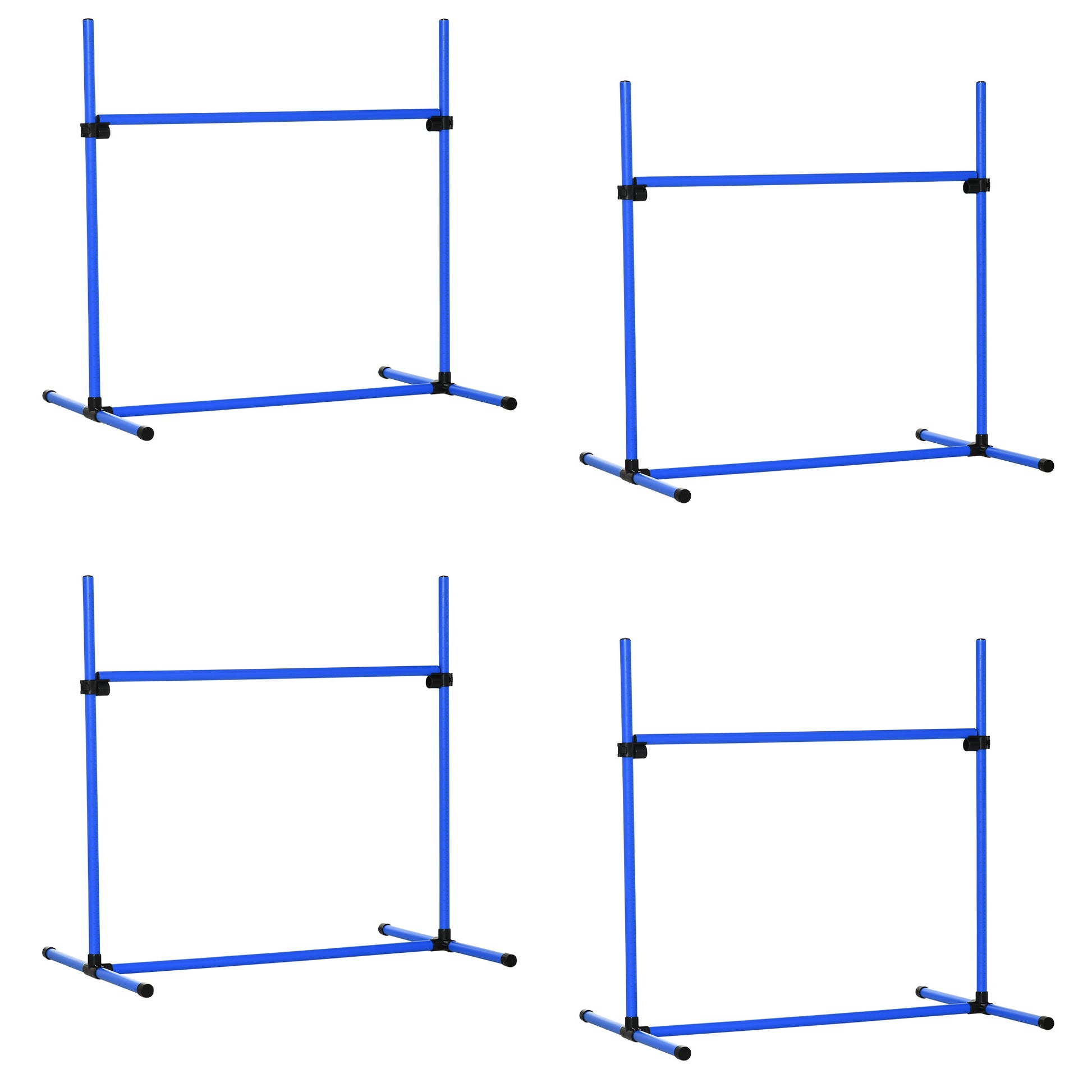 Agility Set Dogs 4-Piece Agility Equipment for Dog Training Pole Set with 4 Adjustable Height Hurdles Carrying Bag Coordination Training Agility Set for Games Training