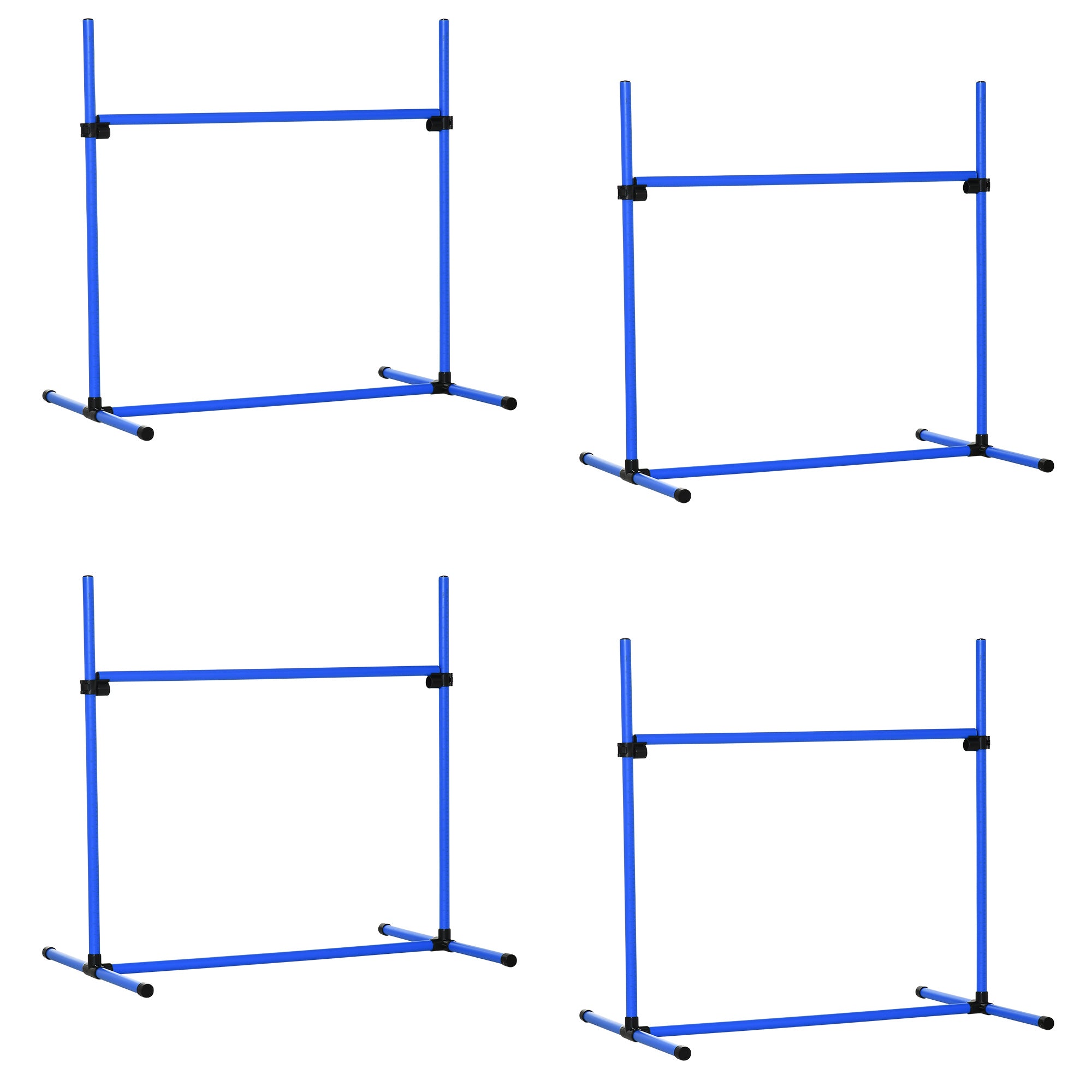 Agility Set Dogs 4-Piece Agility Equipment for Dog Training Pole Set with 4 Adjustable Height Hurdles Carrying Bag Coordination Training Agility Set for Games Training