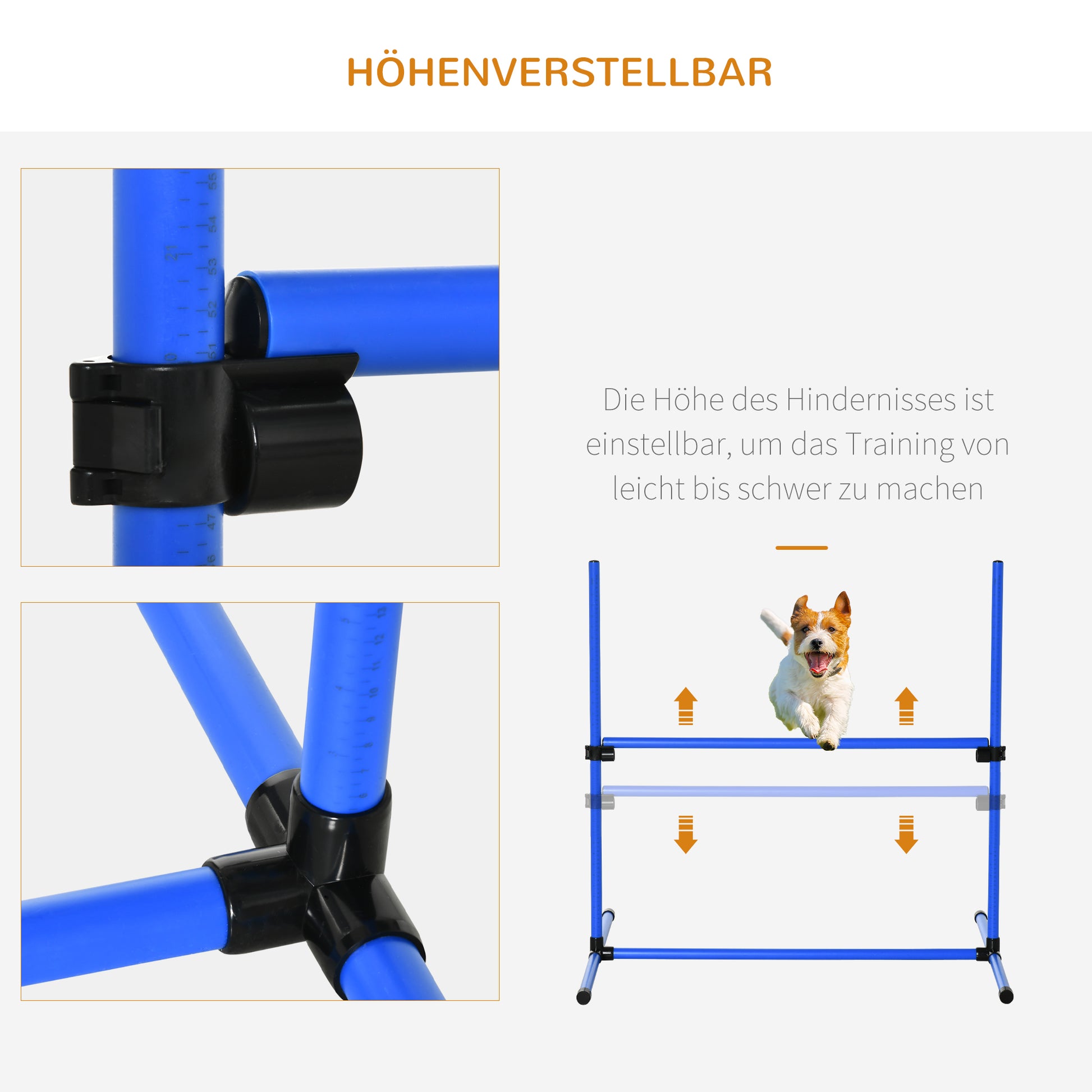 Agility Set Dogs 4-Piece Agility Equipment for Dog Training Pole Set with 4 Adjustable Height Hurdles Carrying Bag Coordination Training Agility Set for Games Training