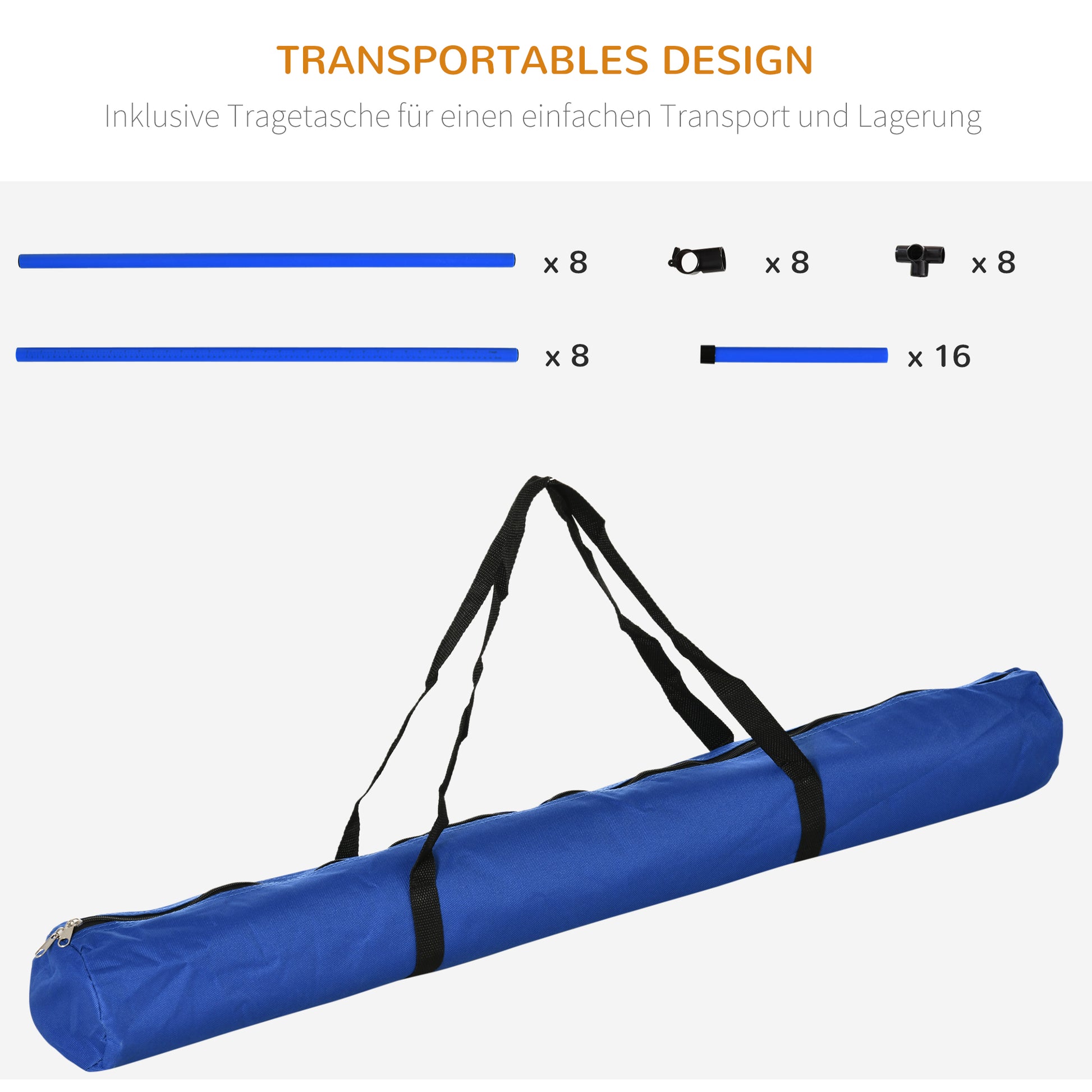 Agility Set Dogs 4-Piece Agility Equipment for Dog Training Pole Set with 4 Adjustable Height Hurdles Carrying Bag Coordination Training Agility Set for Games Training
