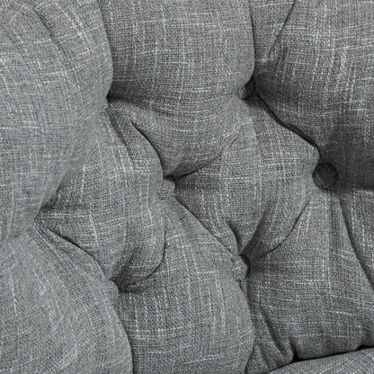 Office Chair without Armrests, Desk Chair with Wide Seat, Ergonomically Adjustable Swivel Chair with Linen Look, Tailored Seat Chair for Home Office, Gray