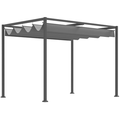 Pergola approx. 3x2m Garden Pavilion Terrace Covering Metal Freestanding Garden Pavilion with Adjustable Roof, UV Protection, Sun Protection for Terrace and Garden, Grey