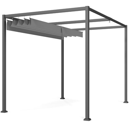 Pergola approx. 3x2m Garden Pavilion Terrace Covering Metal Freestanding Garden Pavilion with Adjustable Roof, UV Protection, Sun Protection for Terrace and Garden, Grey