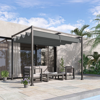 Pergola approx. 3x2m Garden Pavilion Terrace Covering Metal Freestanding Garden Pavilion with Adjustable Roof, UV Protection, Sun Protection for Terrace and Garden, Grey