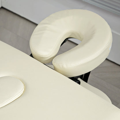 Professional Folding Massage Bed, Massage Bed with Adjustable Height and Carrying Bag for Beauticians and Therapists, White