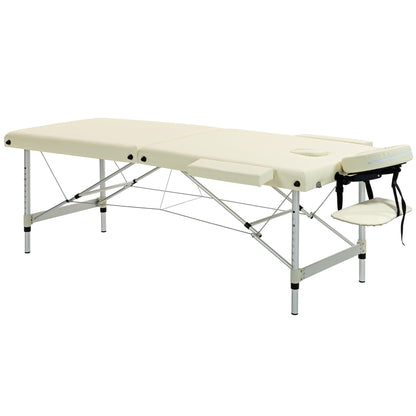 Professional Folding Massage Bed, Massage Bed with Adjustable Height and Carrying Bag for Beauticians and Therapists, White