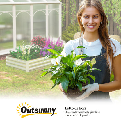 Outdoor Raised Garden Bed, Galvanized Steel Planter for Flowers and Vegetables, for Garden and Balcony, 241x90.5x30 cm, Silver