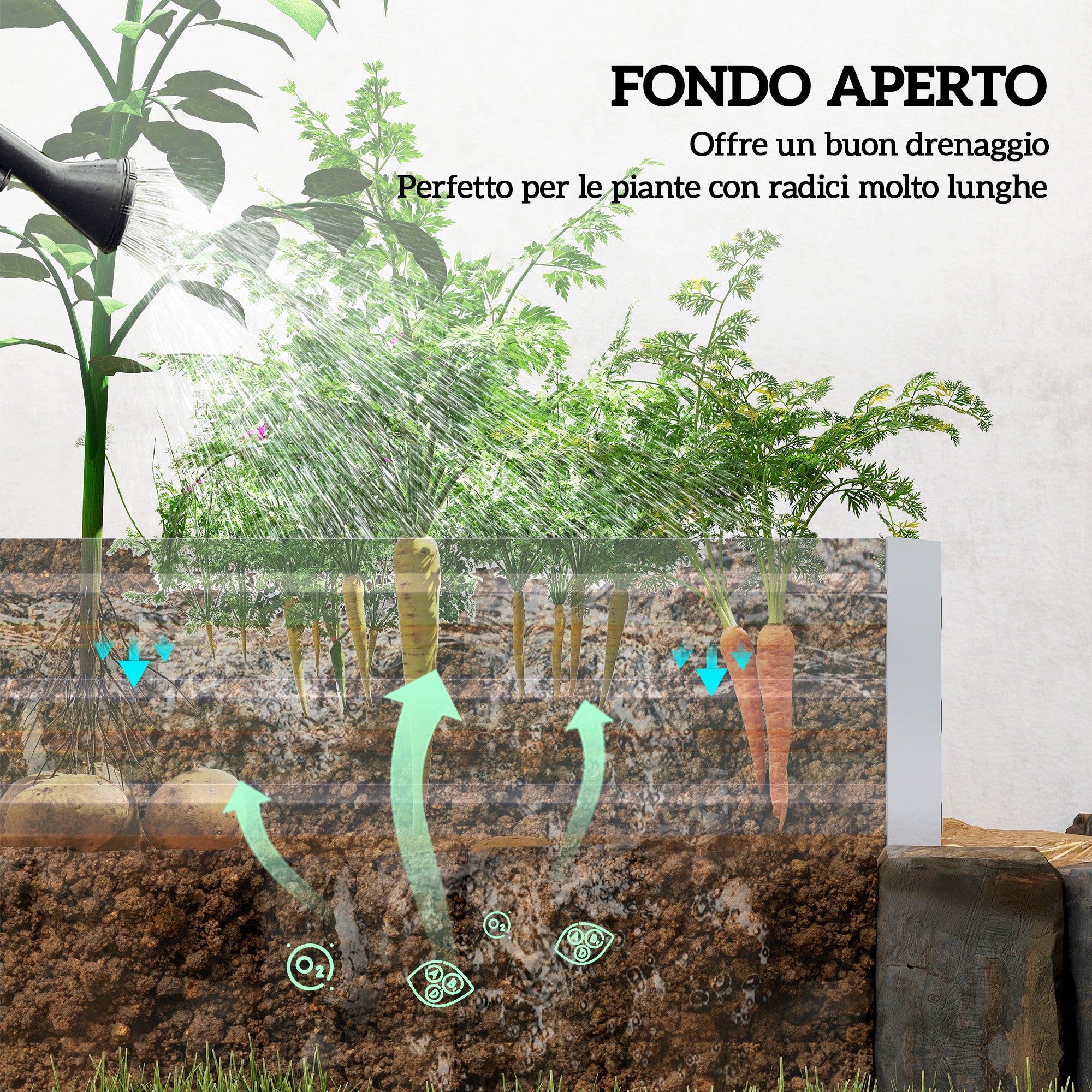 Outdoor Raised Garden Bed, Galvanized Steel Planter for Flowers and Vegetables, for Garden and Balcony, 241x90.5x30 cm, Silver