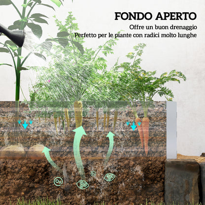 Outdoor Raised Garden Bed, Galvanized Steel Planter for Flowers and Vegetables, for Garden and Balcony, 241x90.5x30 cm, Silver