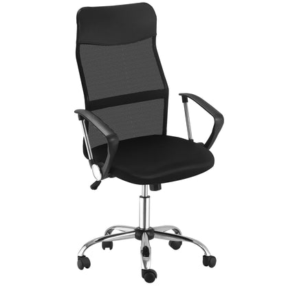 Ergonomic Office Chair, Gaming Chair, Swivel Chair with Rocking Function, Height Adjustable Desk Chair, Foam, Mesh, Black, 63 x 65 x 109-119 cm