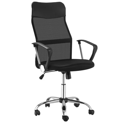 Ergonomic Office Chair, Gaming Chair, Swivel Chair with Rocking Function, Height Adjustable Desk Chair, Foam, Mesh, Black, 63 x 65 x 109-119 cm