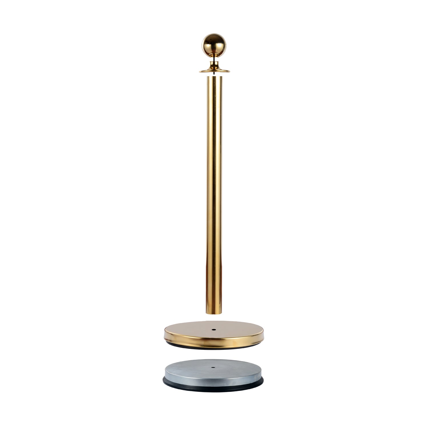 Queue Barrier Posts with Red Flannel Ropes Stainless Steel Ф32 x 95CM Gold