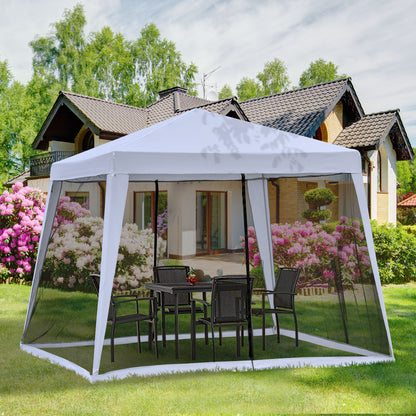 garden pavilion pavilion party tent weatherproof tent with mosquito net metal + polyester Gray 3 x 3 m