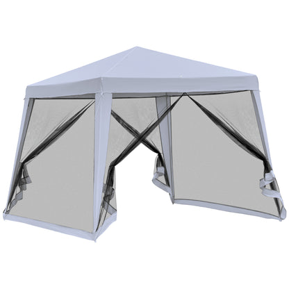 garden pavilion pavilion party tent weatherproof tent with mosquito net metal + polyester Gray 3 x 3 m