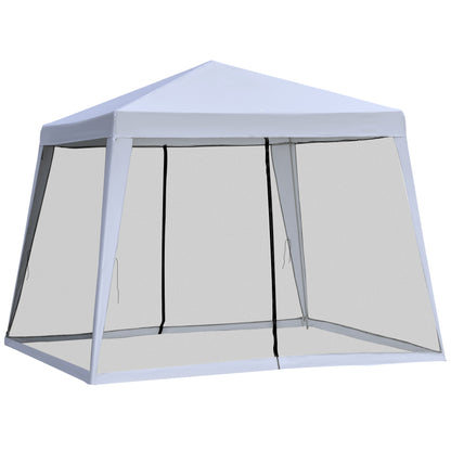 garden pavilion pavilion party tent weatherproof tent with mosquito net metal + polyester Gray 3 x 3 m