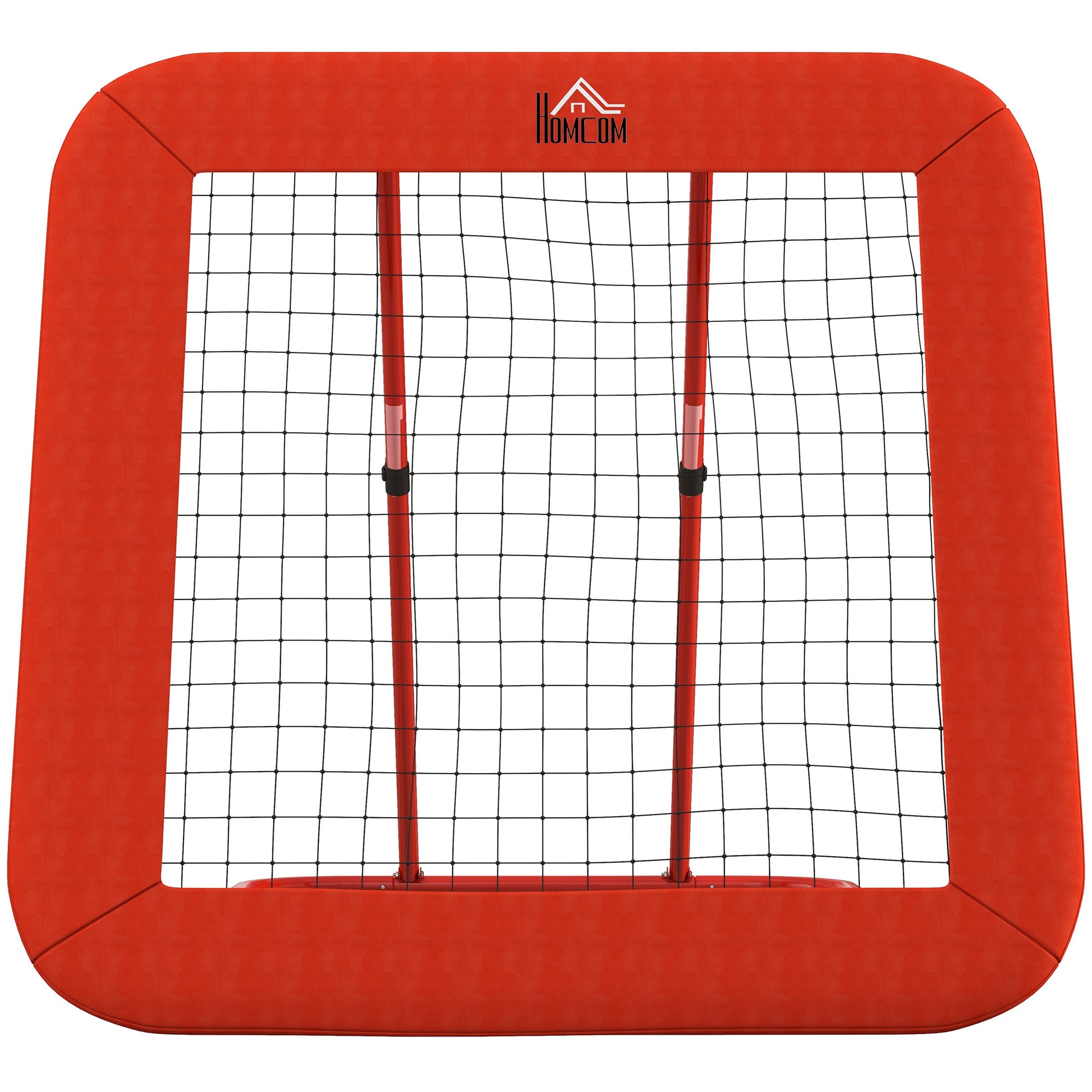 Football Rebounder, Rebound Wall with Protective Edge Pegs, Adjustable in 5 Levels, Portable Rebound, Football Goal for Teens, Rebound Wall for Handball Training 128x118x120cm, Red