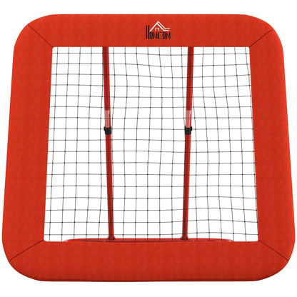 Football Rebounder, Rebound Wall with Protective Edge Pegs, Adjustable in 5 Levels, Portable Rebound, Football Goal for Teens, Rebound Wall for Handball Training 128x118x120cm, Red