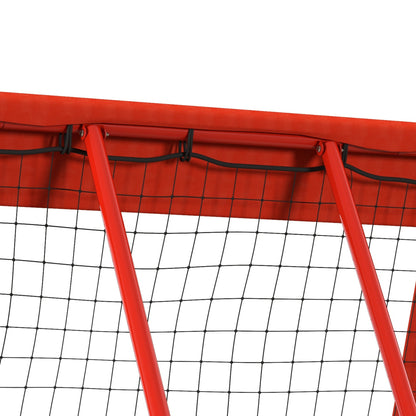 Football Rebounder, Rebound Wall with Protective Edge Pegs, Adjustable in 5 Levels, Portable Rebound, Football Goal for Teens, Rebound Wall for Handball Training 128x118x120cm, Red
