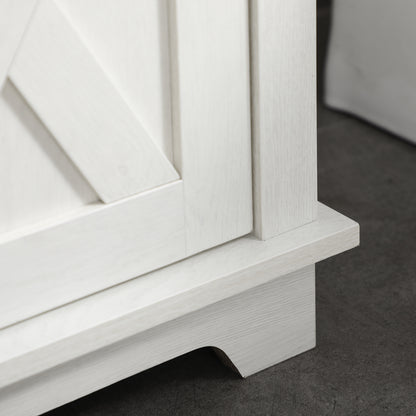 Wood Under Sink Bathroom Cabinet Floor Standing Vanity Unit with 2 Doors and Shelf 60x30x60 cm White