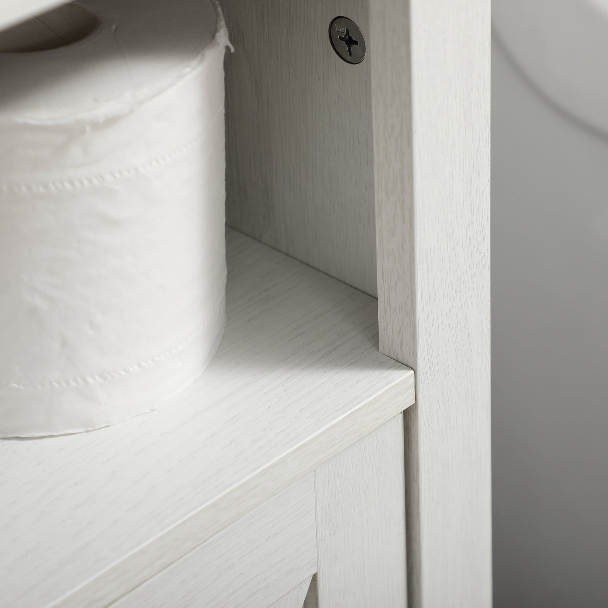 Wood Under Sink Bathroom Cabinet Floor Standing Vanity Unit with 2 Doors and Shelf 60x30x60 cm White
