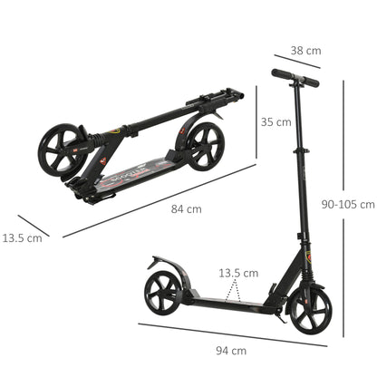 Foldable Scooter with Adjustable Height Handlebar Lightweight Scooter for Adults and Kids (Over 14 years old) Skateboard Type with Large 200mm Wheels Aluminum Load 220lbs