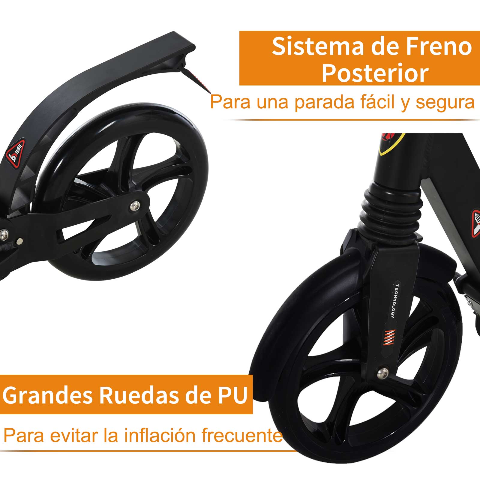 Foldable Scooter with Adjustable Height Handlebar Lightweight Scooter for Adults and Kids (Over 14 years old) Skateboard Type with Large 200mm Wheels Aluminum Load 220lbs