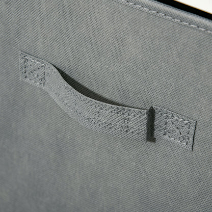 8-Cube Bookshelf Modular Bookcase with 4 Removable Non-Woven Fabric Drawers for Office Study Bedroom 61.5x30x121.6 cm White and Gray