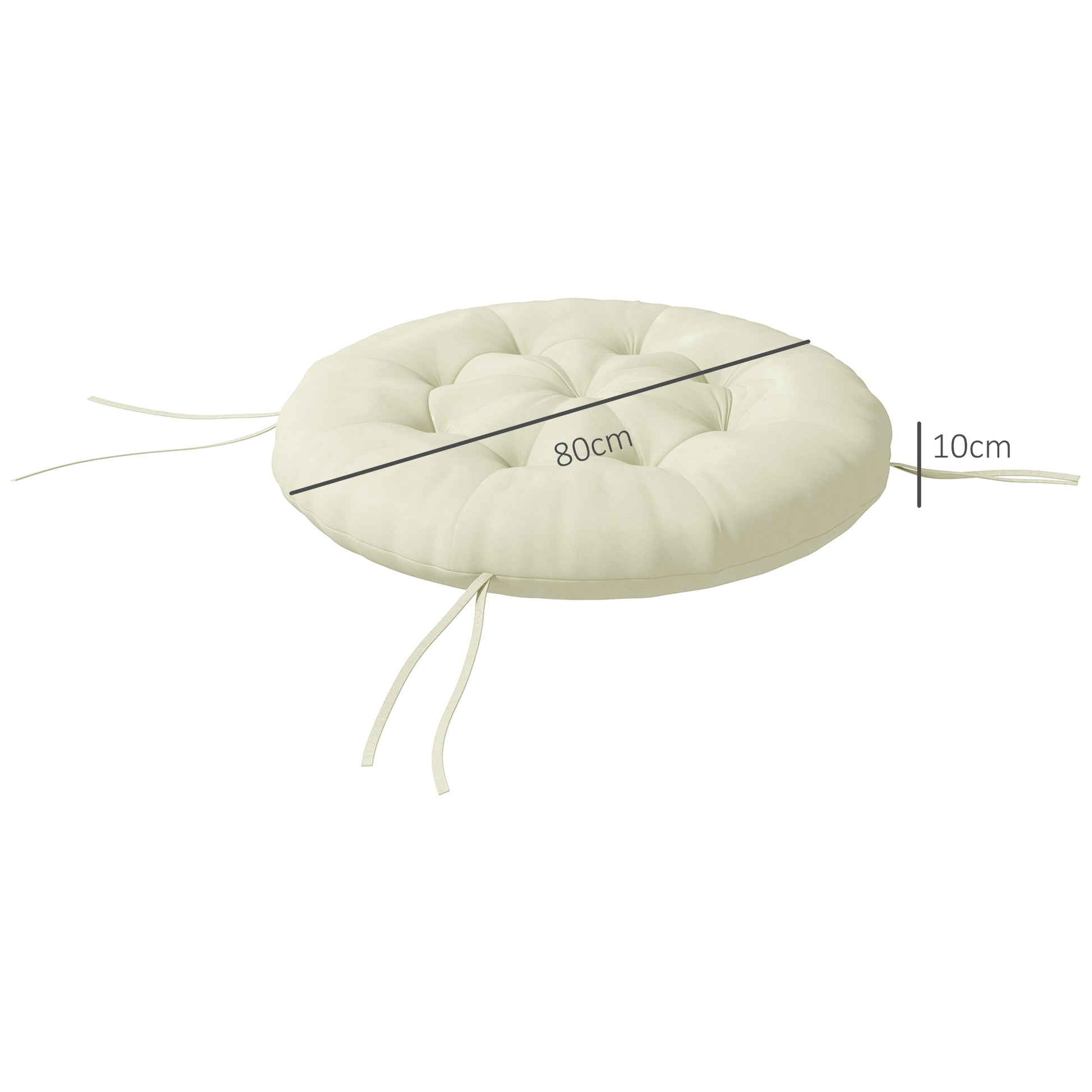 Garden Chair Cushion Seat Cushion for Moon Chair Seat Pad with 10 cm thick padding Chair Cushion, Polyester, Beige