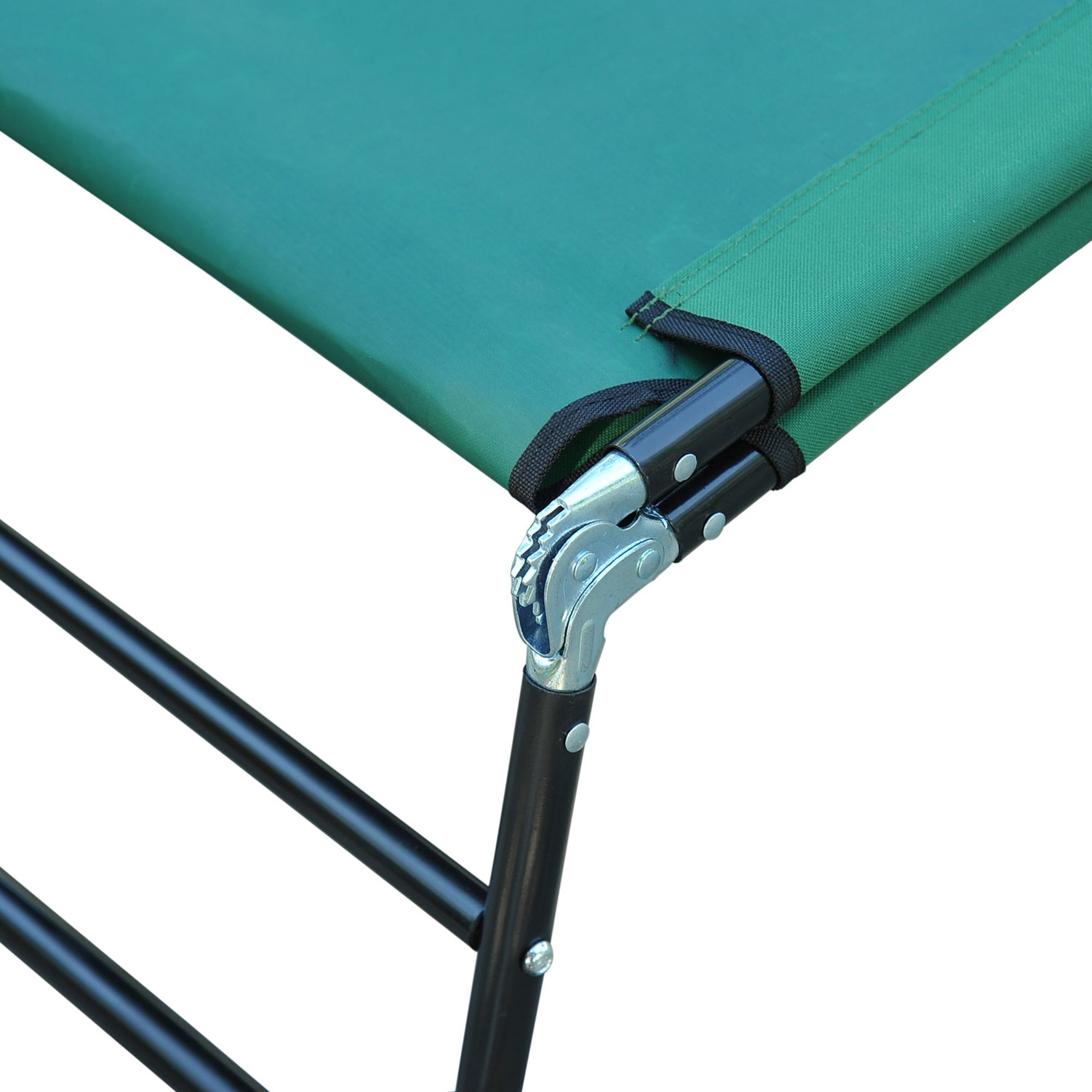 Sun Lounger, Folding Chaise Lounge, Reclining Sunbed in Oxford Fabric, Outdoor Garden Sun Lounger for Beach, Relaxing, Camping, Pool, Terrace, 188 x 56 x 28 cm, Dark Green