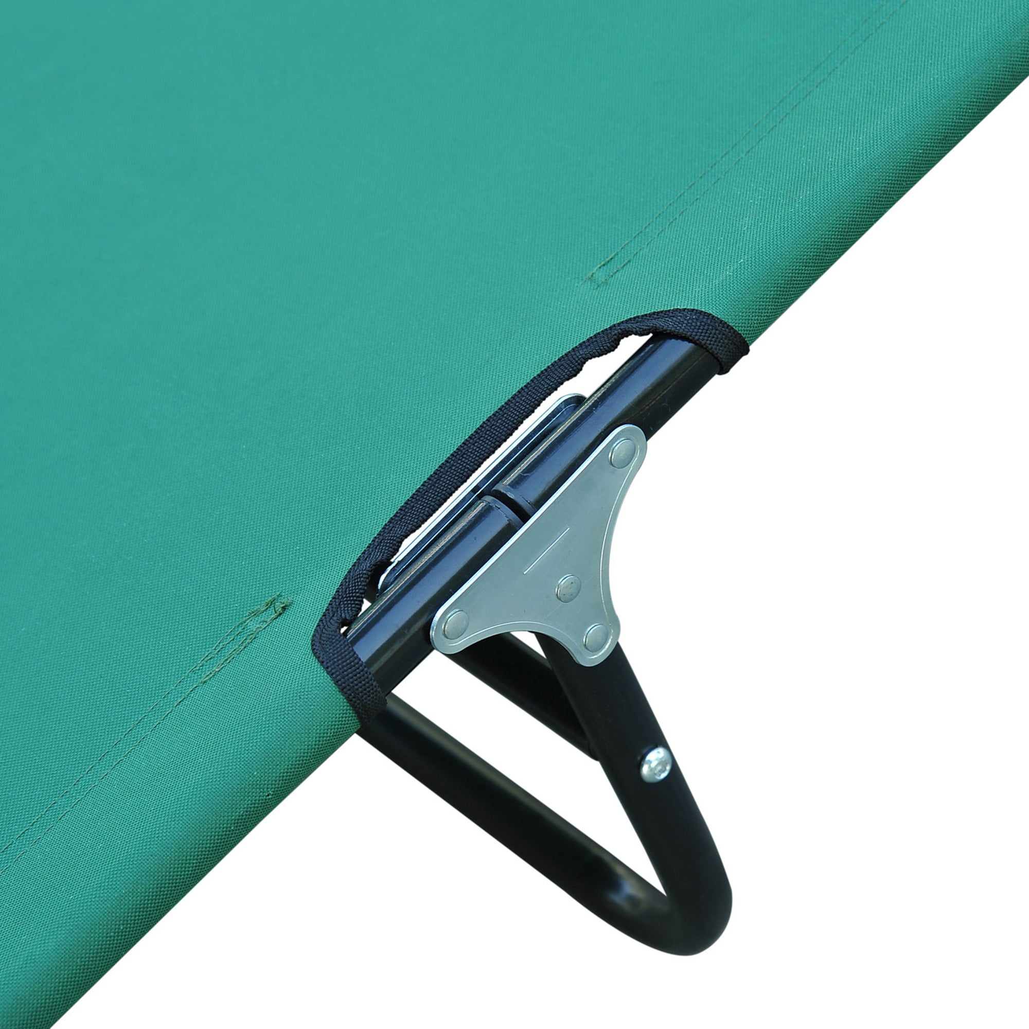 Sun Lounger, Folding Chaise Lounge, Reclining Sunbed in Oxford Fabric, Outdoor Garden Sun Lounger for Beach, Relaxing, Camping, Pool, Terrace, 188 x 56 x 28 cm, Dark Green