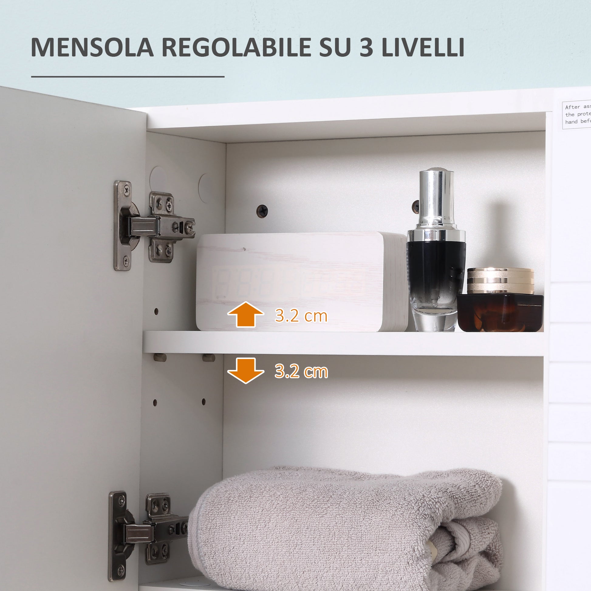 Bathroom Mirror Cabinet, Wall-Mounted Bathroom Cabinet, 54x15x55cm, White
