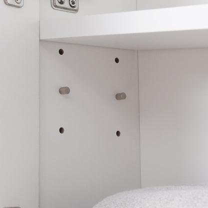 Bathroom Mirror Cabinet, Wall-Mounted Bathroom Cabinet, 54x15x55cm, White