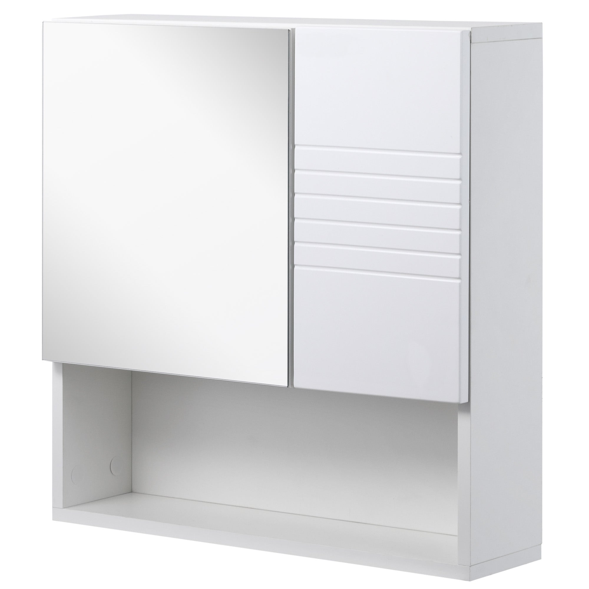Bathroom Mirror Cabinet, Wall-Mounted Bathroom Cabinet, 54x15x55cm, White