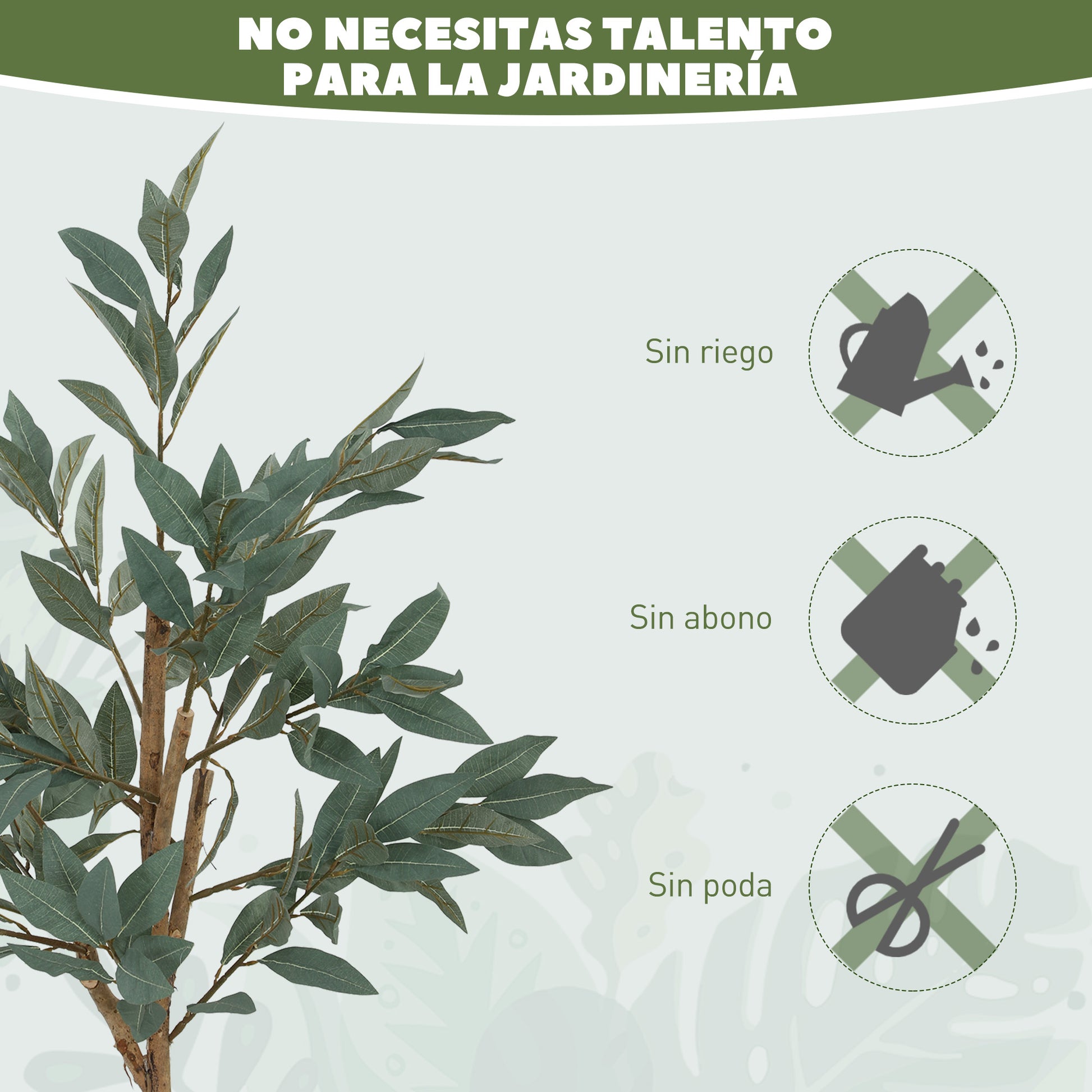 Large Artificial Decorative Plant 120 cm Artificial Laurel Plant with Pot and Leaves for Indoor Green