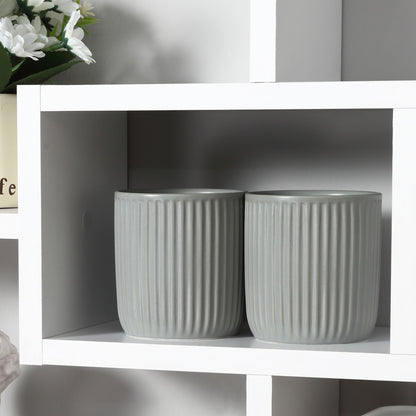 Decorative Wall Shelf Set of 8 Shelves Bookshelf CDs Floating Shelves Modern Cubes 85x14.5x47.5cm load 20kg Wood