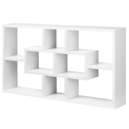 Decorative Wall Shelf Set of 8 Shelves Bookshelf CDs Floating Shelves Modern Cubes 85x14.5x47.5cm load 20kg Wood
