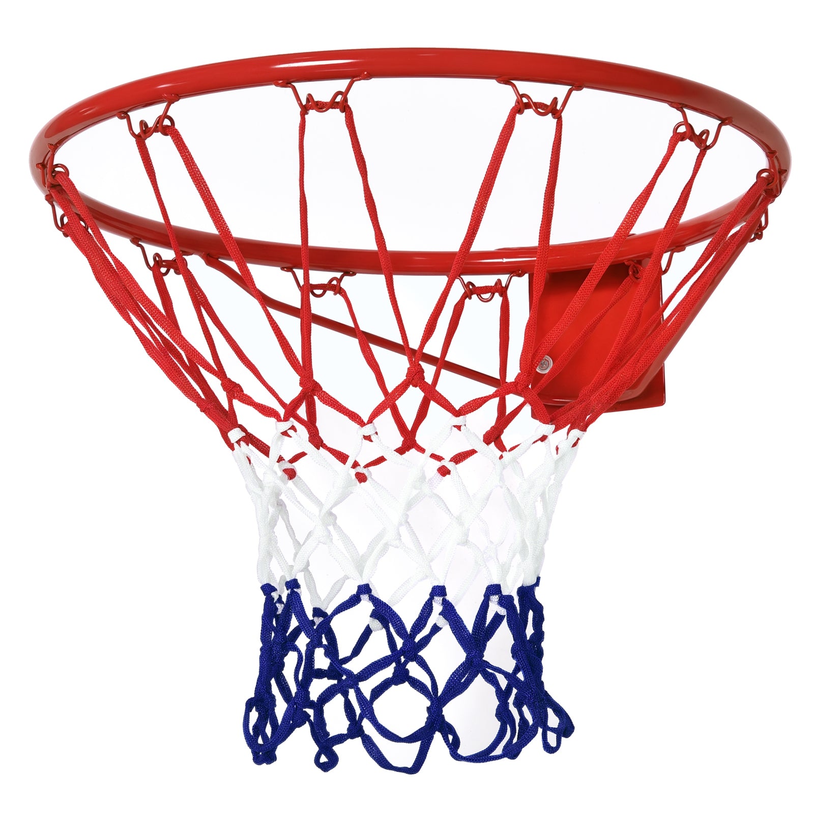 Basketball Hoop, Indoor & Outdoor with Ø46 cm Rim and Net, Wall Mount, Basketball Board for Teenagers Adults, Red + Blue + White