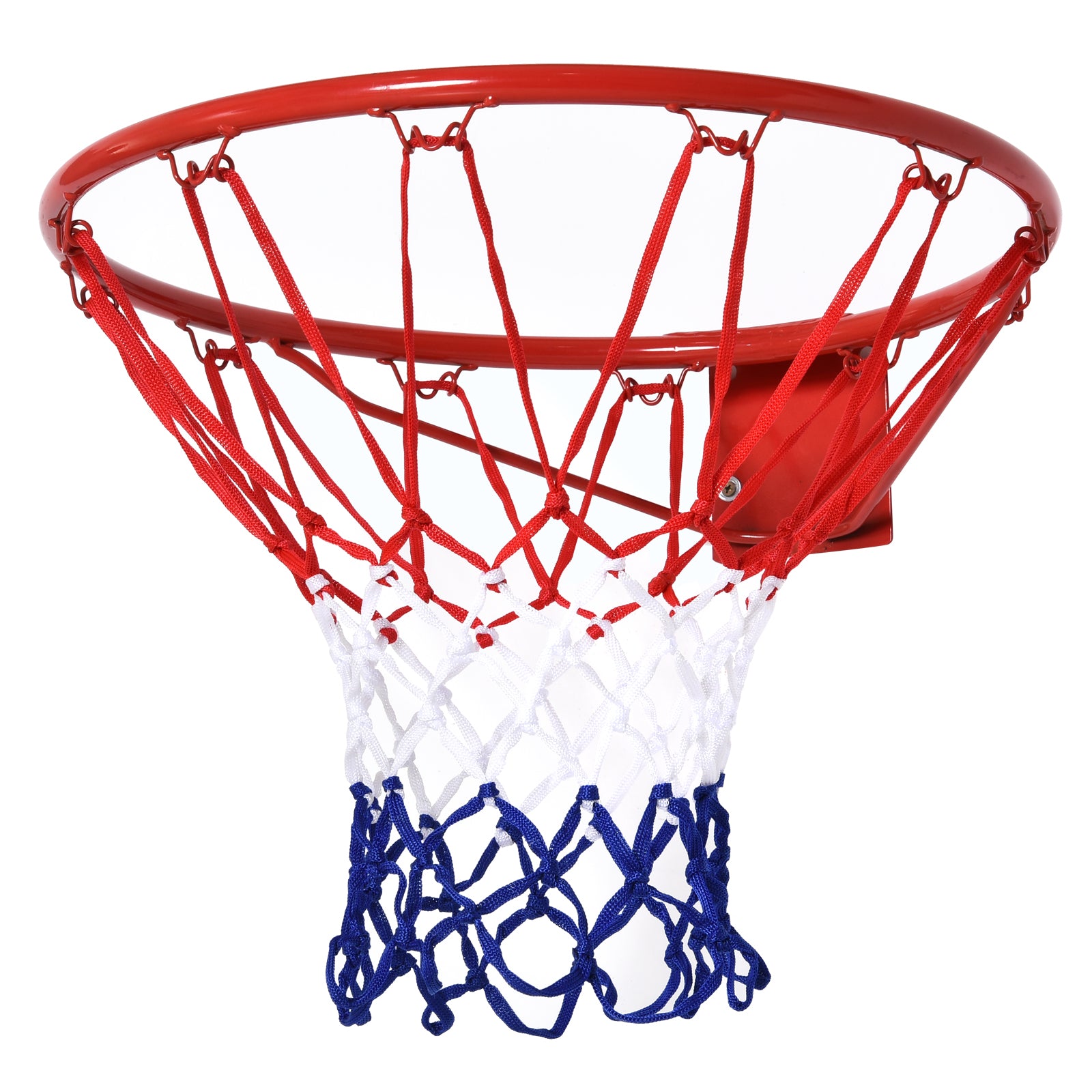 Basketball Hoop, Indoor & Outdoor with Ø46 cm Rim and Net, Wall Mount, Basketball Board for Teenagers Adults, Red + Blue + White