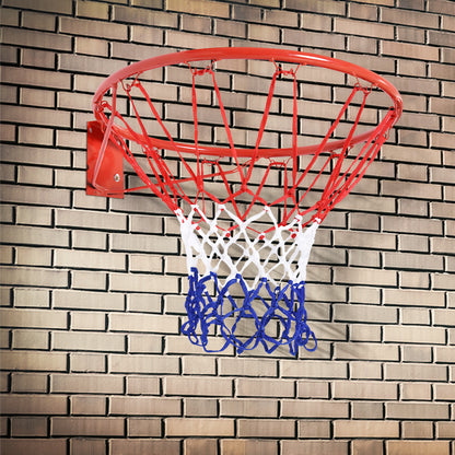 Basketball Hoop, Indoor & Outdoor with Ø46 cm Rim and Net, Wall Mount, Basketball Board for Teenagers Adults, Red + Blue + White