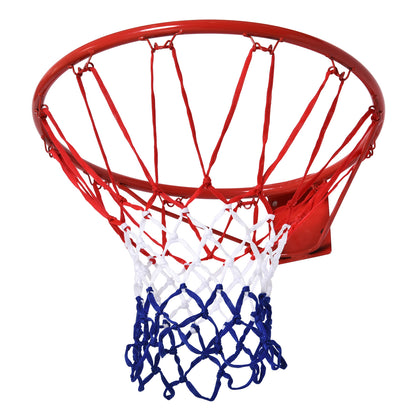 Basketball Hoop, Indoor & Outdoor with Ø46 cm Rim and Net, Wall Mount, Basketball Board for Teenagers Adults, Red + Blue + White