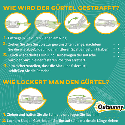 Ninja Slackline Set 30 pcs, 10m Rope with Obstacles, Climbing Frame, Outdoor Climbing Training, Playset Equipment for 3-6 Years Children, Gymnastic Rings, Ropes, Multicolor