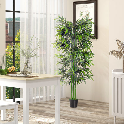 Artificial Plant, 180 cm Artificial Bamboo Tree, Artificial Plant with Planter, Indoor Plant like Real, for Living Room, Bedroom, Green