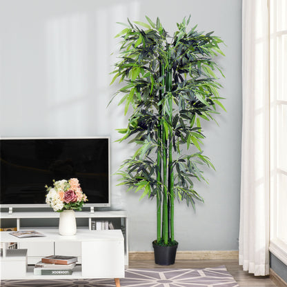 Artificial Plant, 180 cm Artificial Bamboo Tree, Artificial Plant with Planter, Indoor Plant like Real, for Living Room, Bedroom, Green