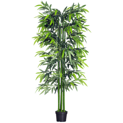 Artificial Plant, 180 cm Artificial Bamboo Tree, Artificial Plant with Planter, Indoor Plant like Real, for Living Room, Bedroom, Green