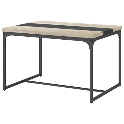 Dining Table Kitchen Table for 6 People, Industrial Style in Black Metal and Wood, Dim. 120L x 89W x 75.5H cm
