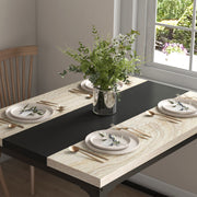 Dining Table Kitchen Table for 6 People, Industrial Style in Black Metal and Wood, Dim. 120L x 89W x 75.5H cm