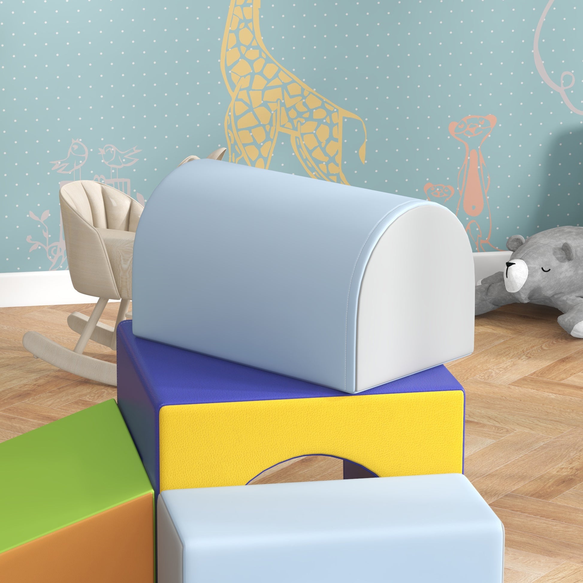 4 pcs. Foam Blocks Children Soft Blocks Climbing Building Blocks Soft Foam Blocks Giant Building Blocks Building Toy Large Blocks Building Set for Babies & Toddlers Blue