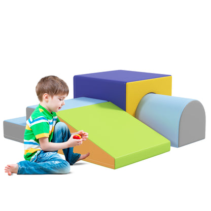 4 pcs. Foam Blocks Children Soft Blocks Climbing Building Blocks Soft Foam Blocks Giant Building Blocks Building Toy Large Blocks Building Set for Babies & Toddlers Blue