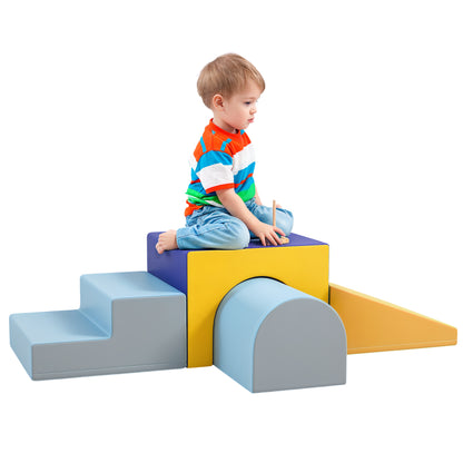 4 pcs. Foam Blocks Children Soft Blocks Climbing Building Blocks Soft Foam Blocks Giant Building Blocks Building Toy Large Blocks Building Set for Babies & Toddlers Blue