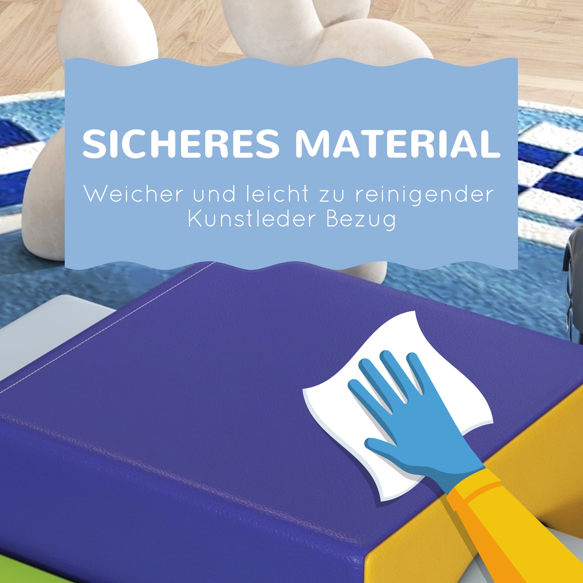 4 pcs. Foam Blocks Children Soft Blocks Climbing Building Blocks Soft Foam Blocks Giant Building Blocks Building Toy Large Blocks Building Set for Babies & Toddlers Blue